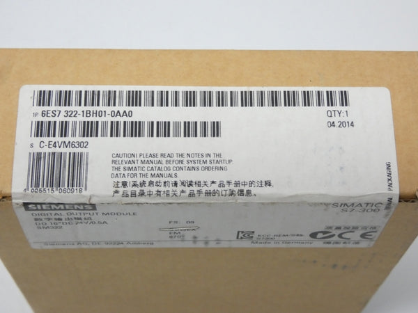 SIEMENS 6ES7322-1BH01-0AA0 F/W 09 24V 0.5A NSFS