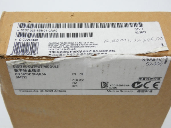 SIEMENS 6ES7322-1BH01-0AA0 F/W 09 24V 0.5A NSMP