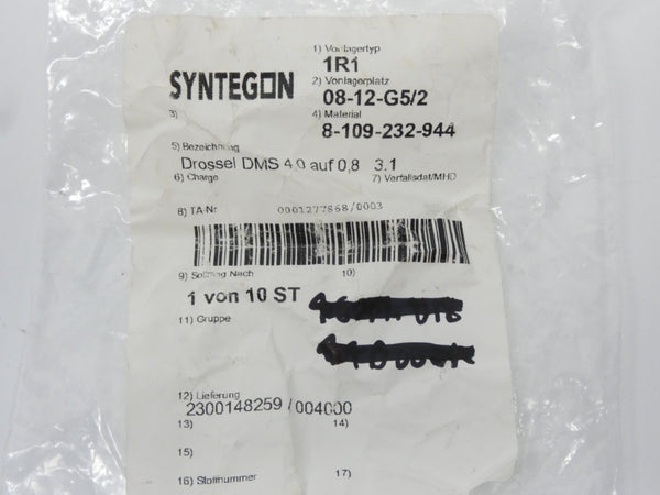 SYNTEGON DROSSELDMS 8-109-232-944 NSMP