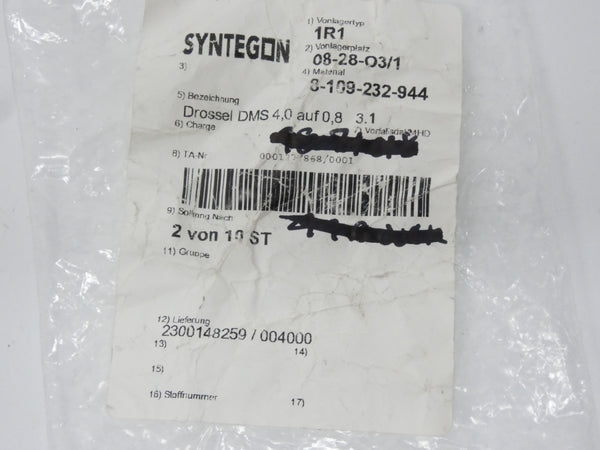 SYNTEGON DROSSELDMS 8-109-232-944 (PKG OF 2) NSMP