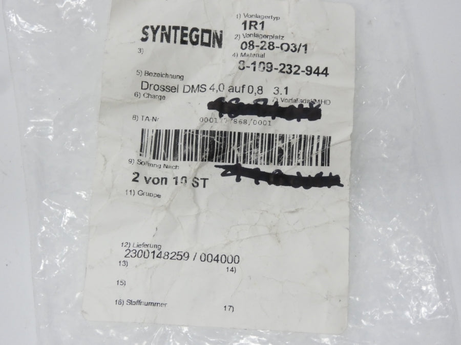 SYNTEGON DROSSELDMS 8-109-232-944 (PKG OF 2) NSMP