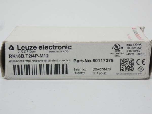 LEUZE ELECTRONIC RK18B.T2/4P-M12 50117379 10-30VDC NSMP