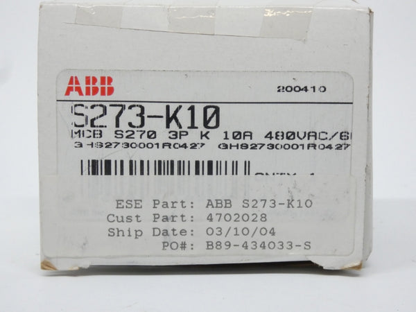 ABB S273-K10 480VAC 10A NSMP