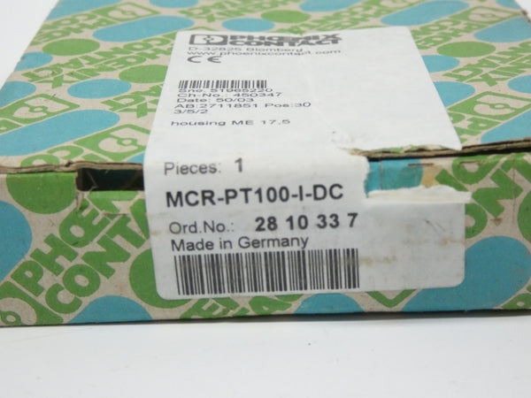 PHOENIX CONTACT MCR-PT100-I-DC 2810337 20-30VDC NSMP