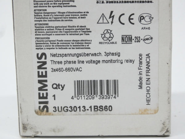 SIEMENS 3UG3013-1BS60 460-660VAC 8A NSMP