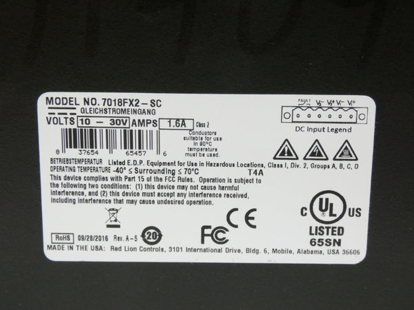 RED LION CONTROLS 7018FX2-SC 10-30V 1.6A NSNP