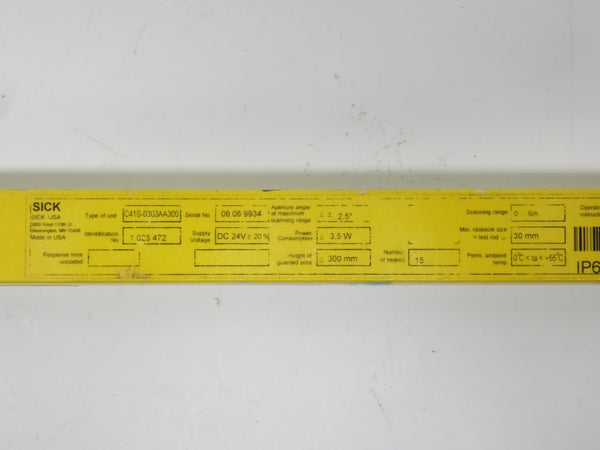 SICK C41S-0303AA300 1023472 VER. 01.00 24VDC UNMP