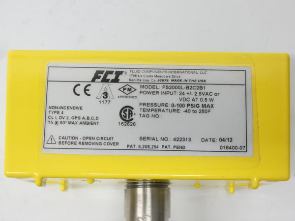 FCI FS2000L-B2C2B1 24VAC 0-100PSI 1-7/8" NSNP