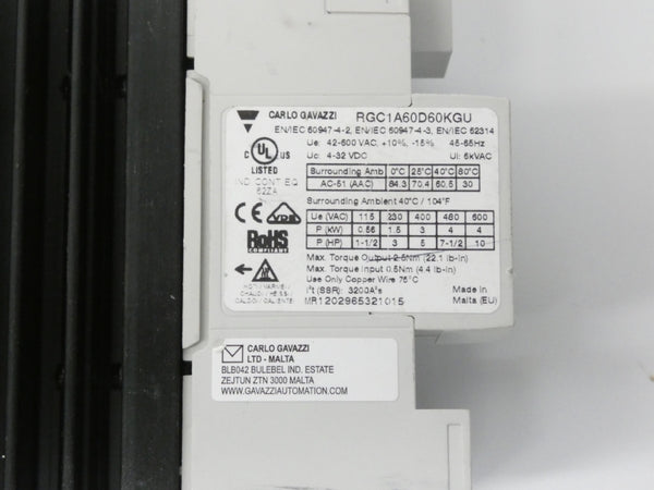 CARLO GAVAZZI RGC1A60D60KGU 42-600VAC NSNP