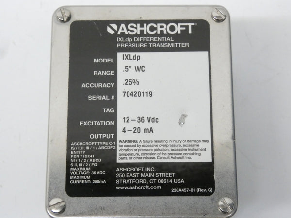 ASHCROFT IXLDP 12-36VDC .5" NSNP