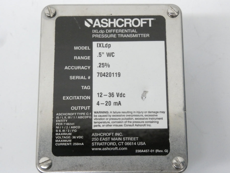 ASHCROFT IXLDP 12-36VDC .5" NSNP