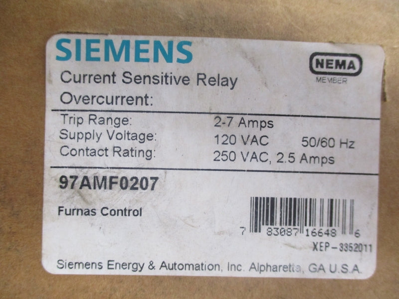 SIEMENS 97AMF0207 250VAC 2-7A NSMP
