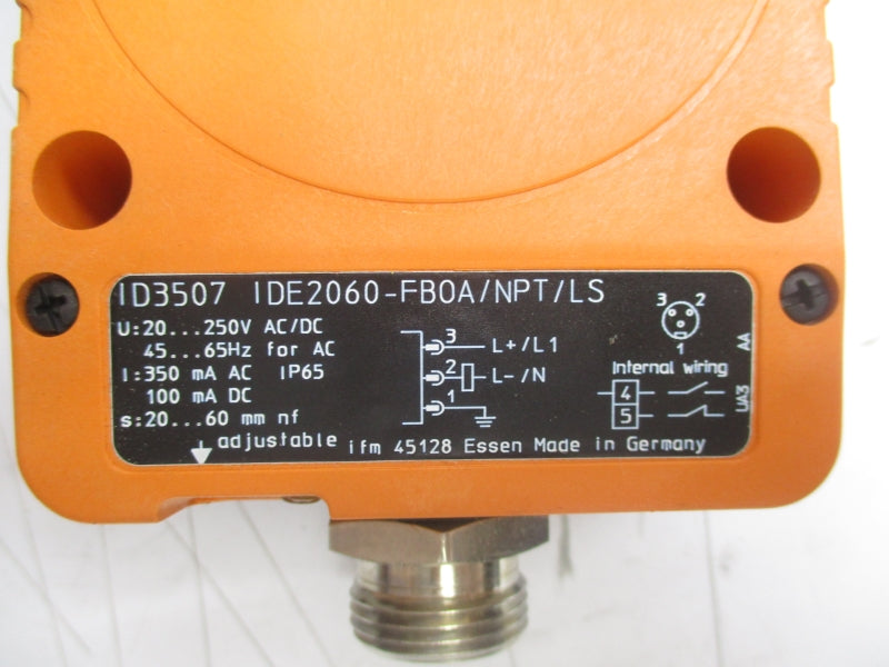 IFM EFECTOR IDE2060-FB0A/NPT/LS ID3507 20-250VAC NSMP