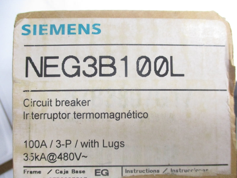 SIEMENS NEG3B100L 480V 100A NSMP