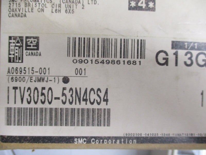 SMC ITV3050-53N4CS4 130PSI 24VDC NSMP