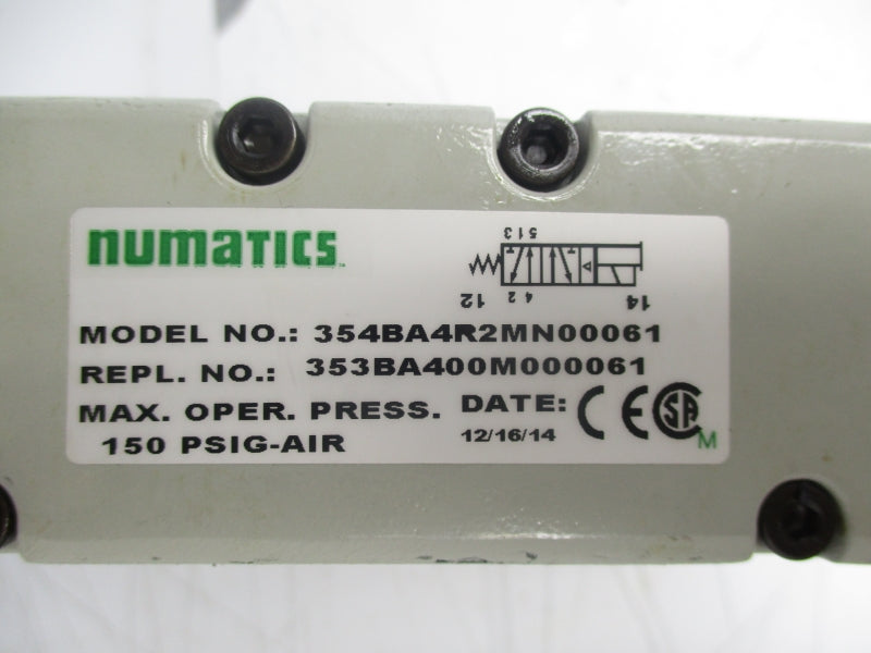 NUMATICS 354BA4R2MN00061 150PSI NSNP