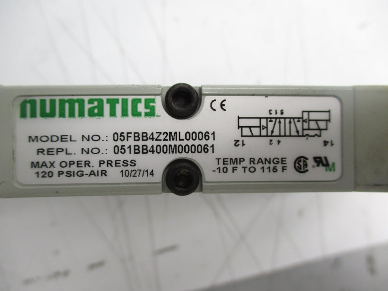 NUMATIC 05FBB4Z2ML00061 24VDC 1120PSI NSNP