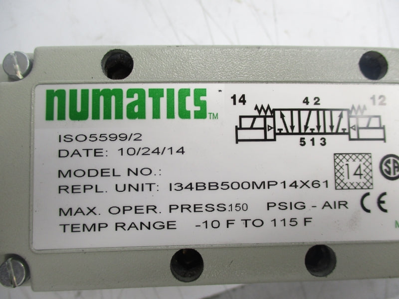 NUMATICS I34BB500MP14X61 24VDC 150PSI NSNP