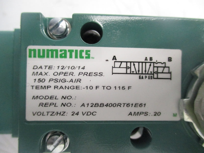 NUMATICS A12BB400RT61E61 24VDC 150PSI 20A NSNP