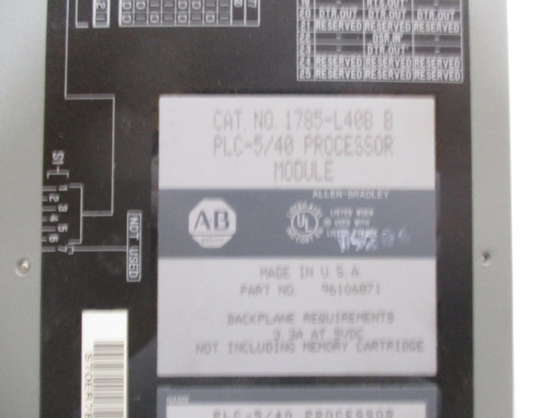 ALLEN BRADLEY 1785-L40B SER.B 5VDC 3.3A UNMP