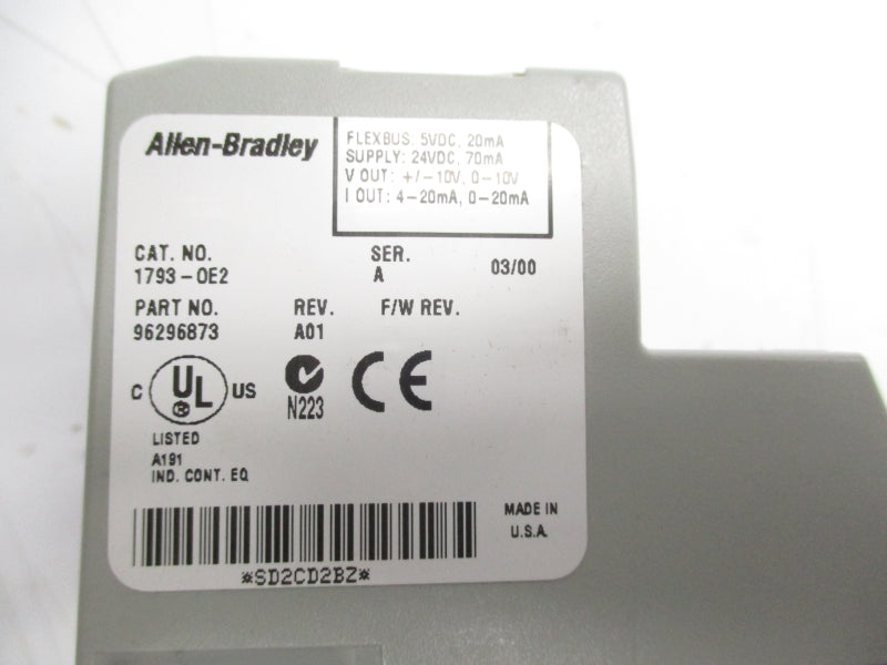 ALLEN BRADLEY 1793-OE2 SER. A REV. A01 24VDC NSMP