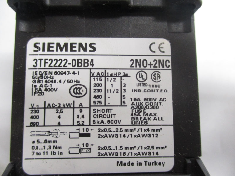 SIEMENS 3TF2222-0BB4 24VDC NSMP