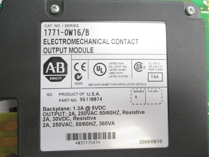 ALLEN BRADLEY 1771-OW16 SER. B 250VAC 2A NSMP