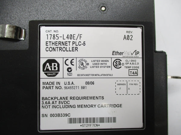ALLEN BRADLEY 1785 -L40E SER. F REV. A02 F 3.6A 5VDC NSMP