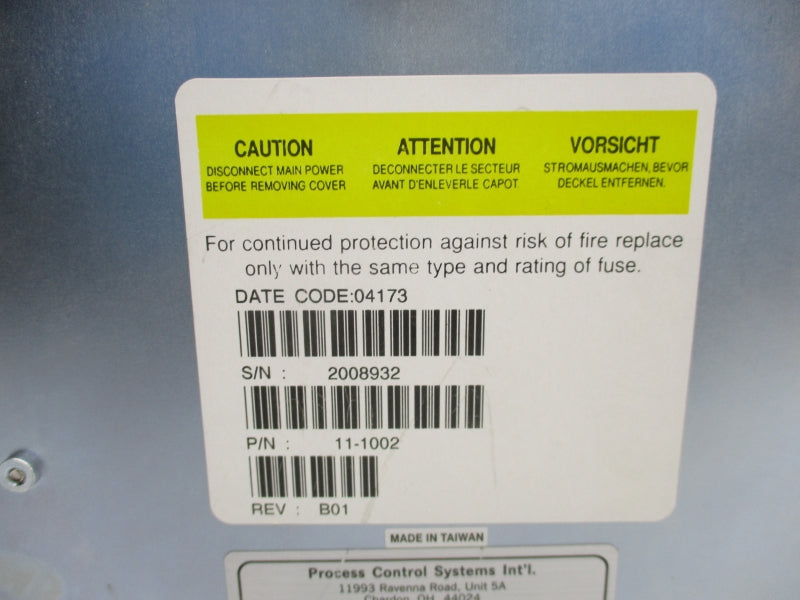 PROCESS CONTROL SYSTEMS 11-1002 UNMP