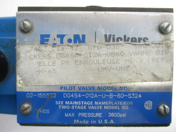 EATON DG4S4-012A-U-B-60-S324 120V .85A 3600PSI NSNP