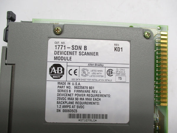 ALLEN BRADLEY 1771-SDN SER. B REV. K01 F/W L  5VDC 1.2A UNMP