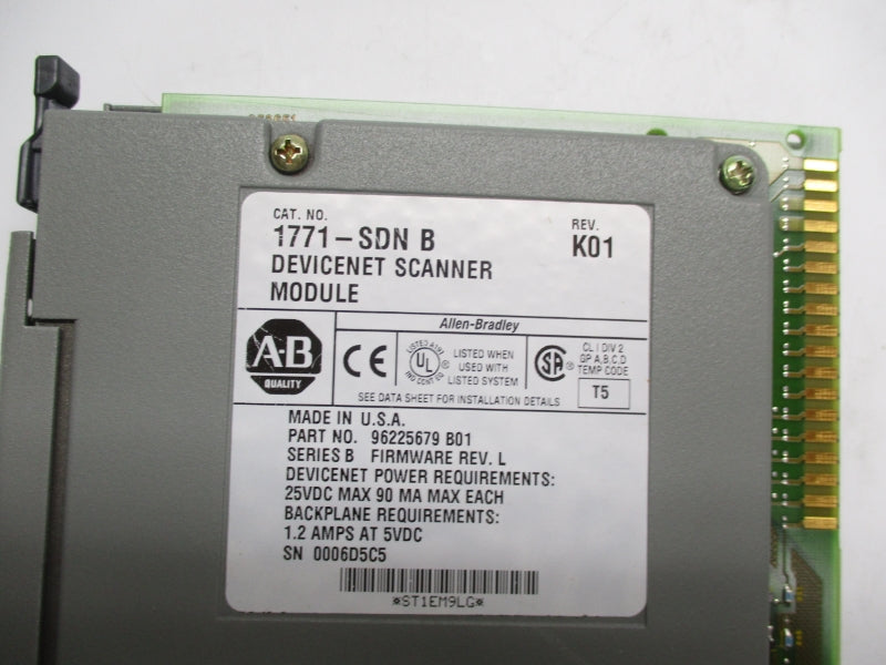 ALLEN BRADLEY 1771-SDN SER. B REV. K01 F/W L  5VDC 1.2A UNMP