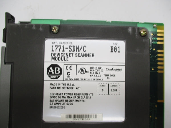 ALLEN BRADLEY 1771-SDN SER. C F/W 6.004 REV. B01 5VDC 0.5A NSNP