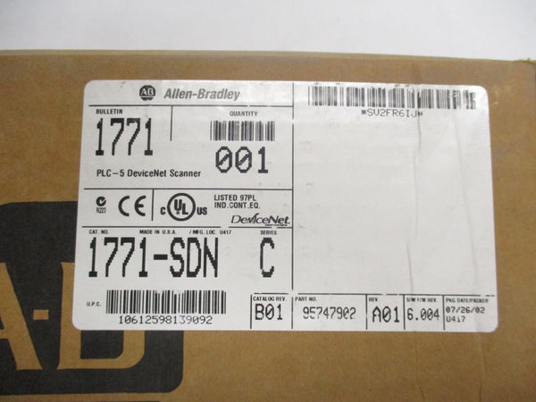 ALLEN BRADLEY 1771-SDN SER. C F/W 6.004 REV. B01 5VDC 0.5A NSNP