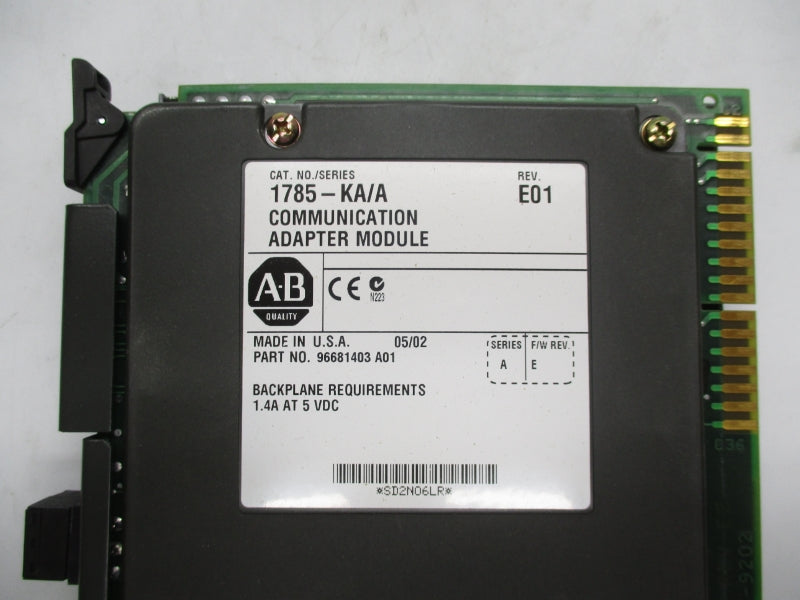 ALLEN BRADLEY 1785-KA SER. A F/W E REV. E01 5VDC 1.4A UNMP