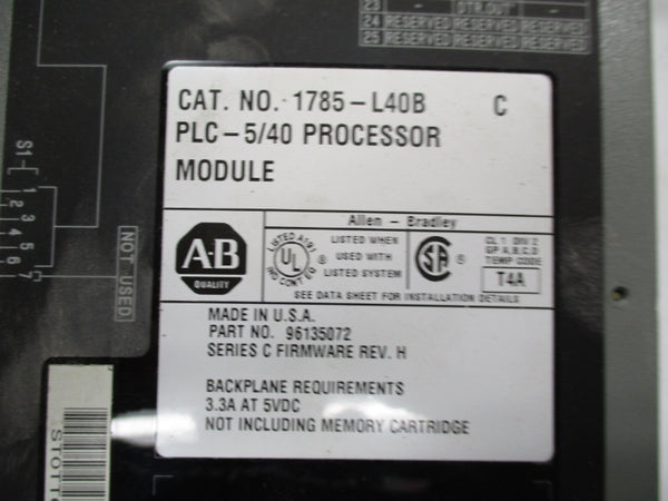 ALLEN BRADLEY 1785-L40B SER. C F/W H 5VDC 3.3A NSNP