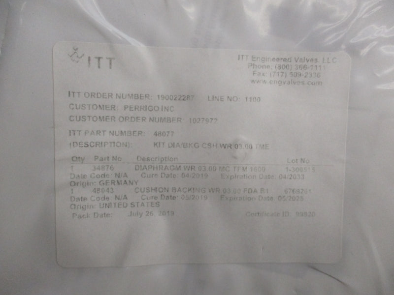 ITT 48077 (AS PICTURED) NSMP