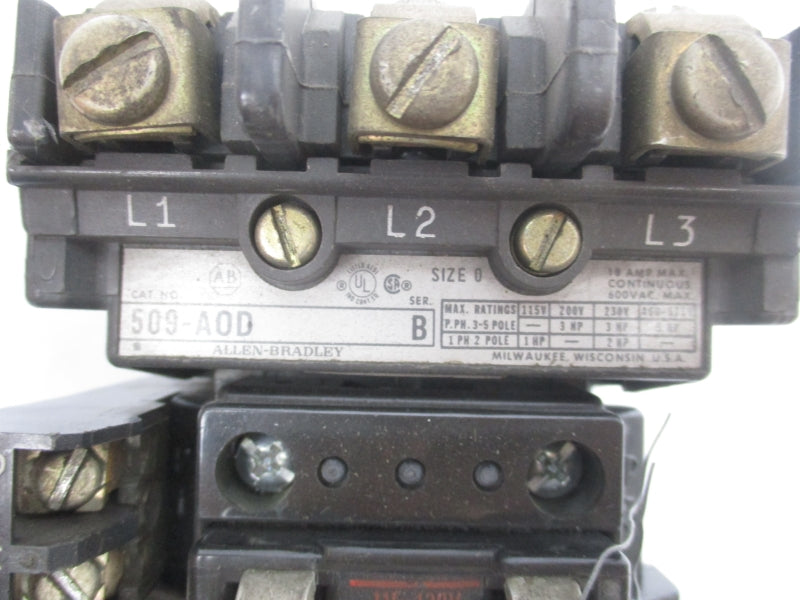 ALLEN BRADLEY 509-AOD SER. B 110/115-120V 18A (AS PICTURED4) UNMP