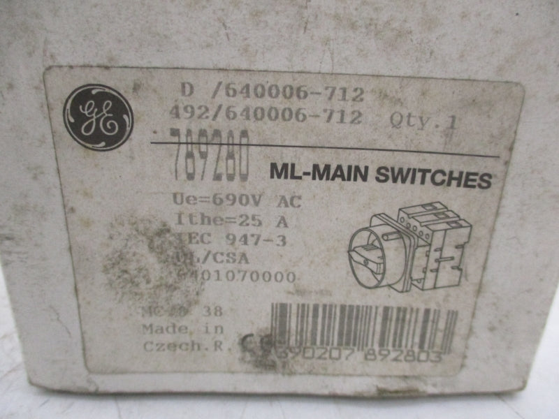 GENERAL ELECTRIC 789280 690VAC 25A NSMP