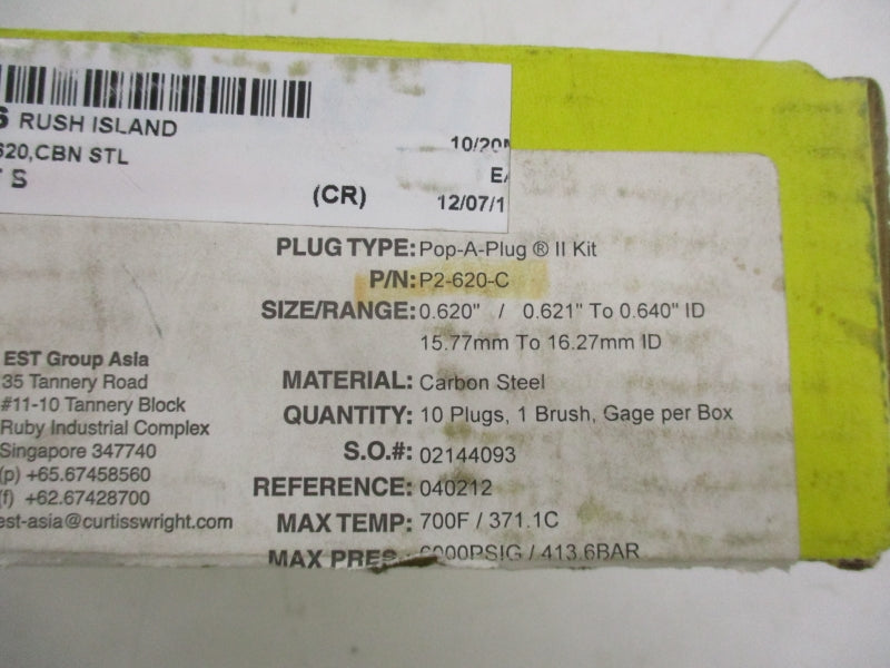 CURTISS WRIGHT P2-620-C 6000PSI (PKG OF 10) NSMP