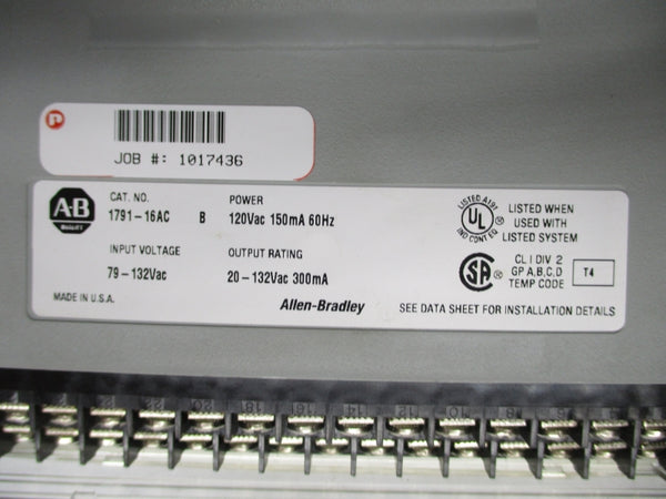 ALLEN BRADLEY 1791-16AC SER. B 120VAC NSNP