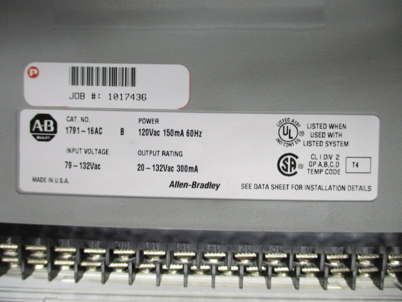 ALLEN BRADLEY 1791-16AC SER. B 120VAC NSNP