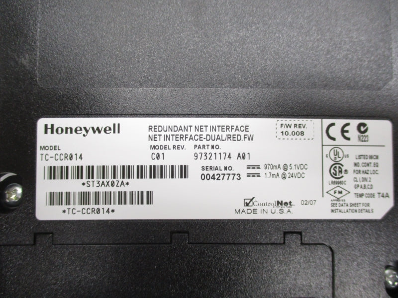 HONEYWELL TC-CCR014 F/W. 10.008 REV. C01 24VDC NSNP