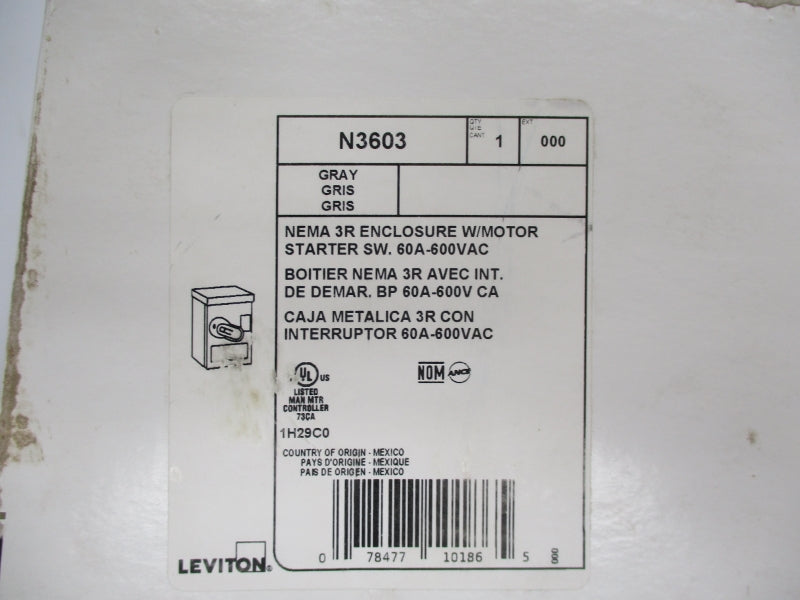 LEVITON N3603 600V 60A NSMP