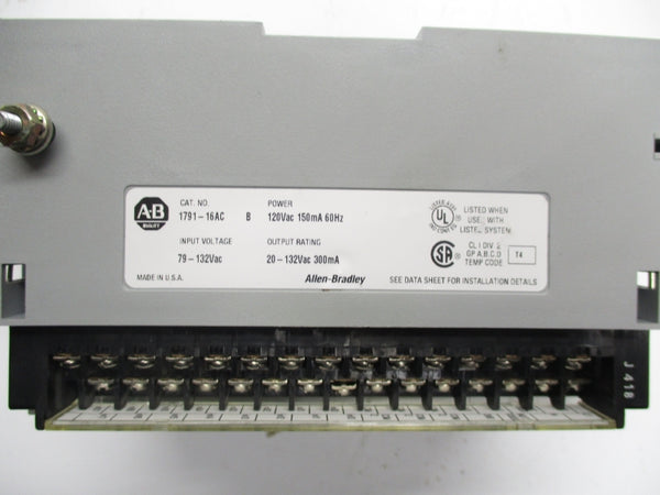 ALLEN BRADLEY 1791-16AC 132VAC NSNP