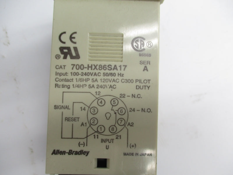 ALLEN BRADLEY 700-HX86SA17 SER. A 240VAC 5A UNMP