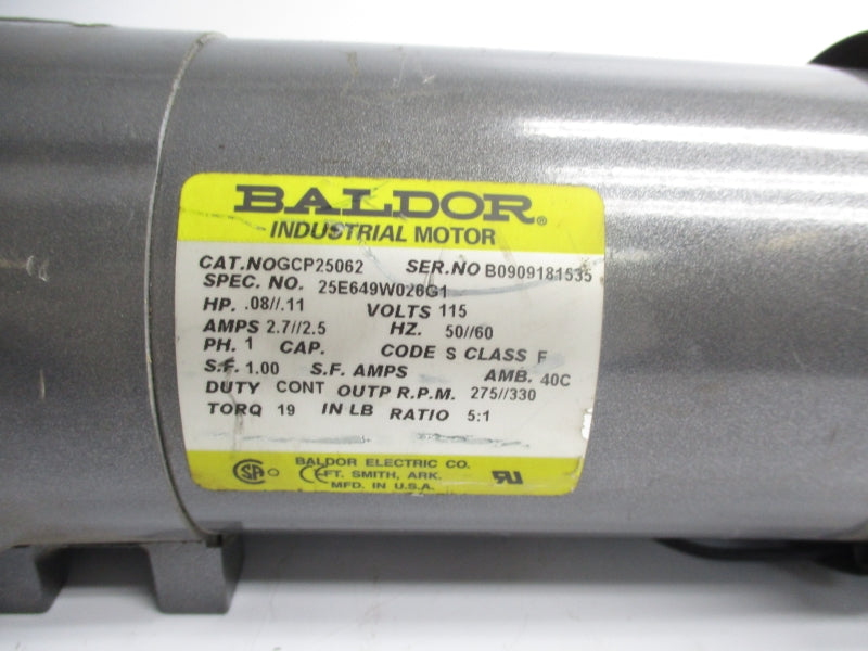 BALDOR GCP25062 115V 2.7/2.5A UNMP