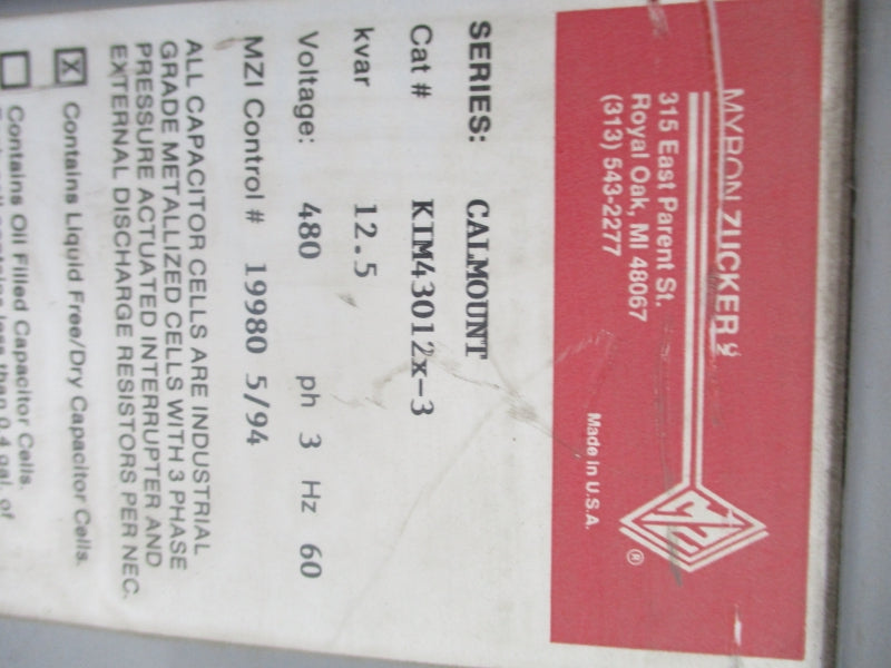 MYRON ZUCKER KIM43012X-3 480V UNMP