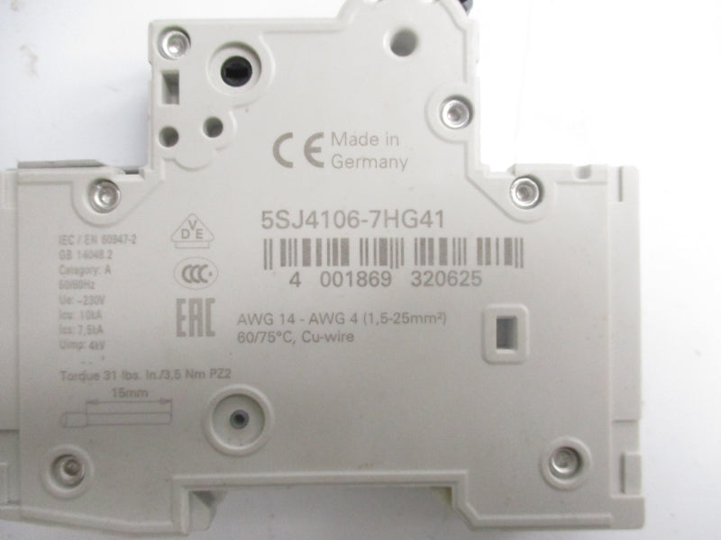 SIEMENS 5SJ4106-7HG41 230V 6A UNMP