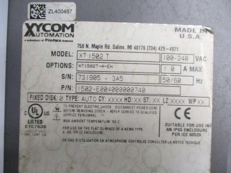 SCHNEIDER ELECTRIC XT1502T 1100-240VAC 1A UNMP